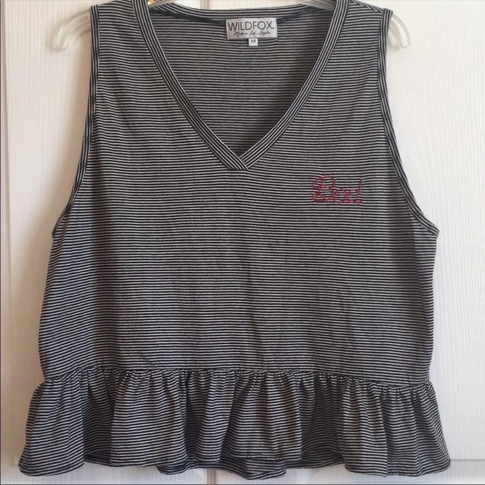 Wild fox “Ba striped peplum to Size M
